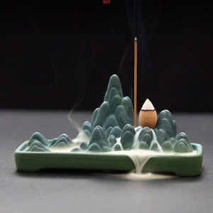 Ceramic Backflow incense burner for cones and sticks acacuss