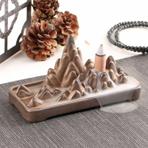 Ceramic Backflow incense burner for cones and sticks acacuss