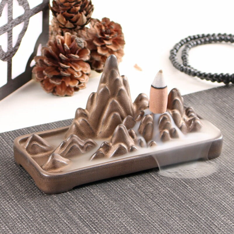 Ceramic Backflow incense burner for cones and sticks acacuss