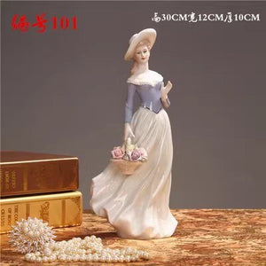 Ceramic Ballet Girl Statue Figurines Fairy Garden Skirt Modern Beauty Sculpture Wedding Decoration Interior Home Decor acacuss