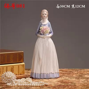 Ceramic Ballet Girl Statue Figurines Fairy Garden Skirt Modern Beauty Sculpture Wedding Decoration Interior Home Decor acacuss