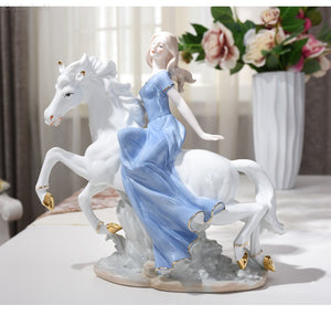 Ceramic Ballet Girl Statue Figurines Fairy Garden Skirt Modern Beauty Sculpture Wedding Decoration Interior Home Decor acacuss
