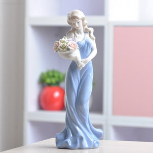 Ceramic Ballet Girl Statue Figurines Fairy Garden Skirt Modern Beauty Sculpture Wedding Decoration Interior Home Decor acacuss