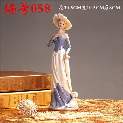 Ceramic Ballet Girl Statue Figurines Fairy Garden Skirt Modern Beauty Sculpture Wedding Decoration Interior Home Decor acacuss