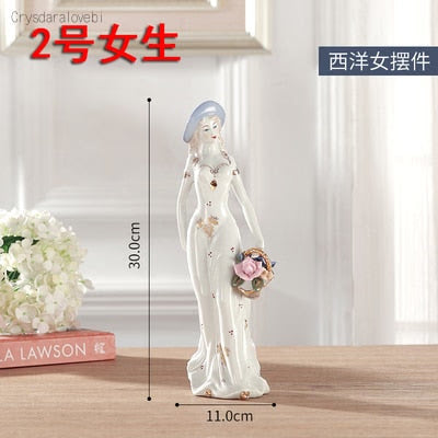 Ceramic Ballet Girl Statue Figurines Fairy Garden Skirt Modern Beauty Sculpture Wedding Decoration Interior Home Decor acacuss