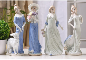 Ceramic Ballet Girl Statue Figurines Fairy Garden Skirt Modern Beauty Sculpture Wedding Decoration Interior Home Decor acacuss