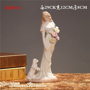 Ceramic Ballet Girl Statue Figurines Fairy Garden Skirt Modern Beauty Sculpture Wedding Decoration Interior Home Decor acacuss