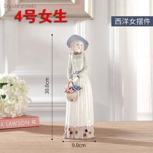 Ceramic Ballet Girl Statue Figurines Fairy Garden Skirt Modern Beauty Sculpture Wedding Decoration Interior Home Decor acacuss