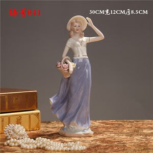 Ceramic Ballet Girl Statue Figurines Fairy Garden Skirt Modern Beauty Sculpture Wedding Decoration Interior Home Decor acacuss