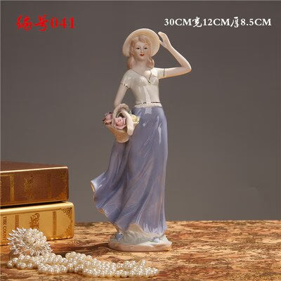 Ceramic Ballet Girl Statue Figurines Fairy Garden Skirt Modern Beauty Sculpture Wedding Decoration Interior Home Decor acacuss