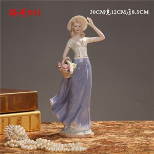 Ceramic Ballet Girl Statue Figurines Fairy Garden Skirt Modern Beauty Sculpture Wedding Decoration Interior Home Decor acacuss