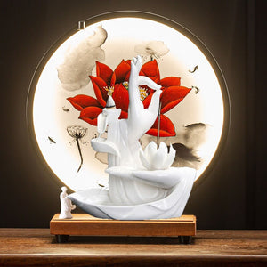 Ceramic Bergamot Flowback Incense Stove Household Indoor Living Room, Entrance, Study Decoration Lotus Lantern Ring acacuss