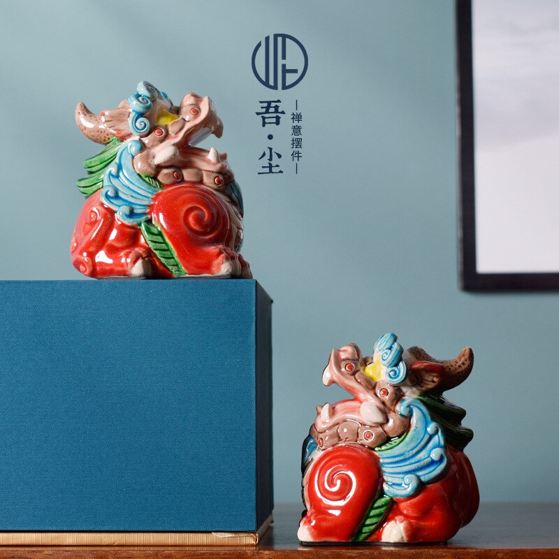 Ceramic China Forbidden City Style Lucky Paixiu Town House Home Decoration Cute Animal Gift Entrance Office Decoration acacuss