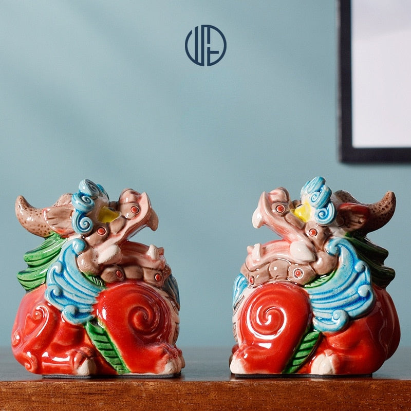 Ceramic China Forbidden City Style Lucky Paixiu Town House Home Decoration Cute Animal Gift Entrance Office Decoration acacuss