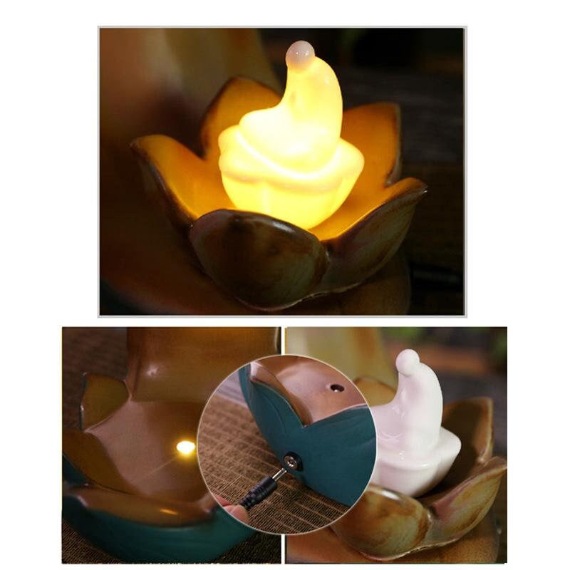 Ceramic Creative Backflow Aroma Diffuser Decoration  Incense Stick Holder Buddha Decoration Ceramic Burner Handmade Flower acacuss