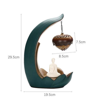 Ceramic Creative Backflow Aroma Diffuser Decoration  Incense Stick Holder Buddha Decoration Ceramic Burner Handmade Flower acacuss