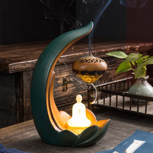 Ceramic Creative Backflow Aroma Diffuser Decoration  Incense Stick Holder Buddha Decoration Ceramic Burner Handmade Flower acacuss