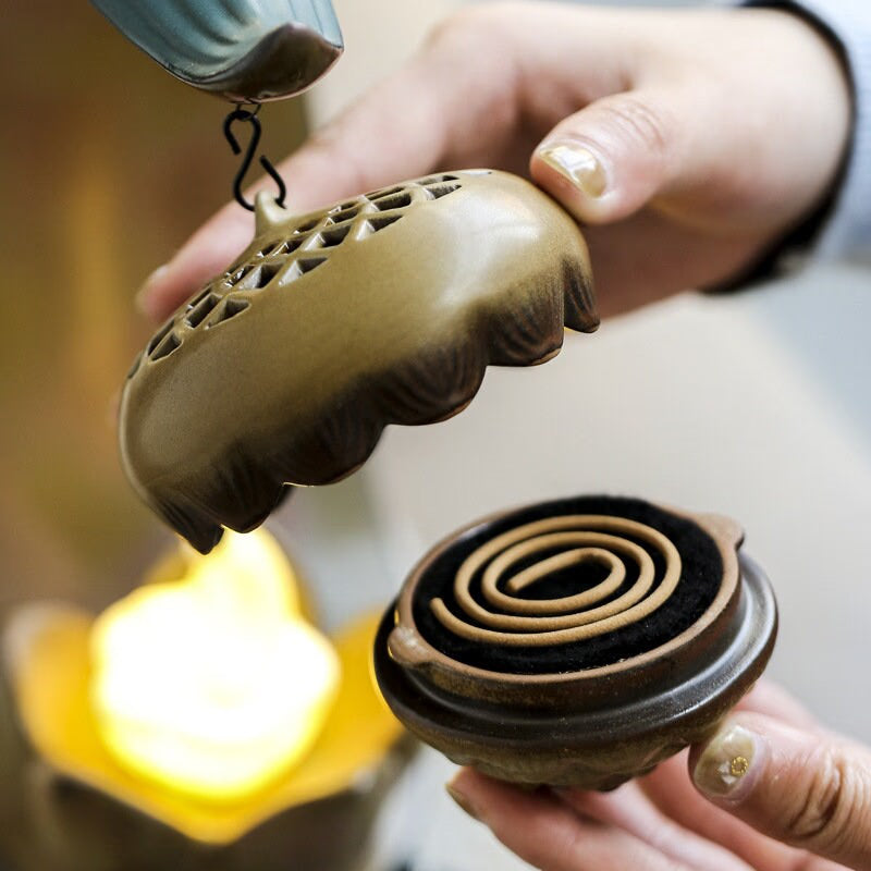 Ceramic Creative Backflow Aroma Diffuser Decoration  Incense Stick Holder Buddha Decoration Ceramic Burner Handmade Flower acacuss
