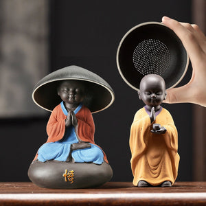 Ceramic Creative Little Monk Tea Strainer Tea Leaking Tea Strainer Household Kung Fu Tea Set Accessories Tea Ceremony Decoration acacuss