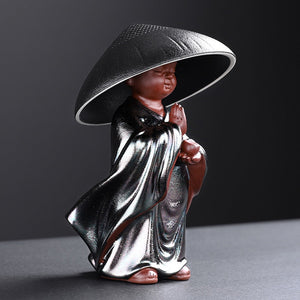 Ceramic Creative Little Monk Tea Strainer Tea Leaking Tea Strainer Household Kung Fu Tea Set Accessories Tea Ceremony Decoration acacuss