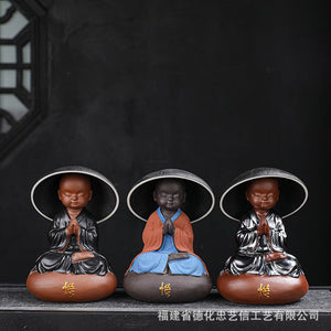 Ceramic Creative Little Monk Tea Strainer Tea Leaking Tea Strainer Household Kung Fu Tea Set Accessories Tea Ceremony Decoration acacuss