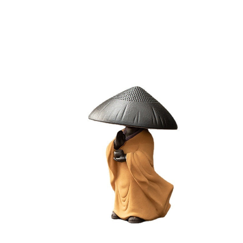 Ceramic Creative Little Monk Tea Strainer Tea Leaking Tea Strainer Household Kung Fu Tea Set Accessories Tea Ceremony Decoration acacuss