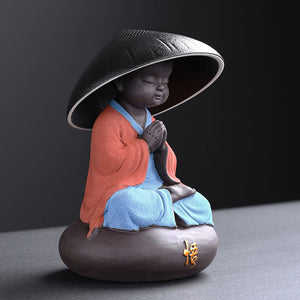 Ceramic Creative Little Monk Tea Strainer Tea Leaking Tea Strainer Household Kung Fu Tea Set Accessories Tea Ceremony Decoration acacuss