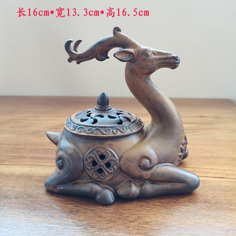 Ceramic Creative Plate Incense Burner Personality Aromatherapy Burner Zen Sandalwood Buddha Incense Deer Ornaments acacuss
