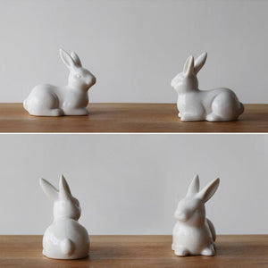 Ceramic Cute Pure White Rabbit Figurines Porcelain Table Home Decoration China Gift Modern Statue Handmade furnishings DHYY05 acacuss