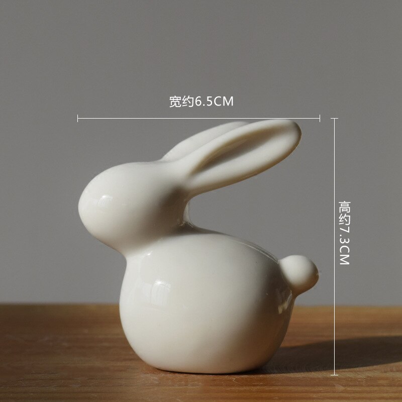 Ceramic Cute Pure White Rabbit Figurines Porcelain Table Home Decoration China Gift Modern Statue Handmade furnishings DHYY05 acacuss