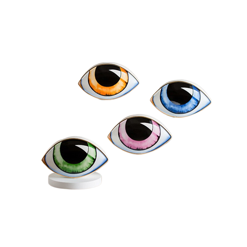 2023 New Ceramic Devil's Eye Home Decor Eye Ornaments Sculpture Statues Study Room Abstract Decoration Gift Giving acacuss