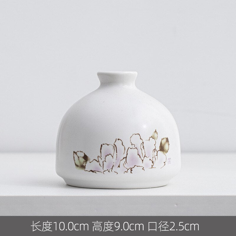 Ceramic Fragrance Bottle Creative Home Mini Ceramic Vase Decoration Hydroponic Flowers acacuss