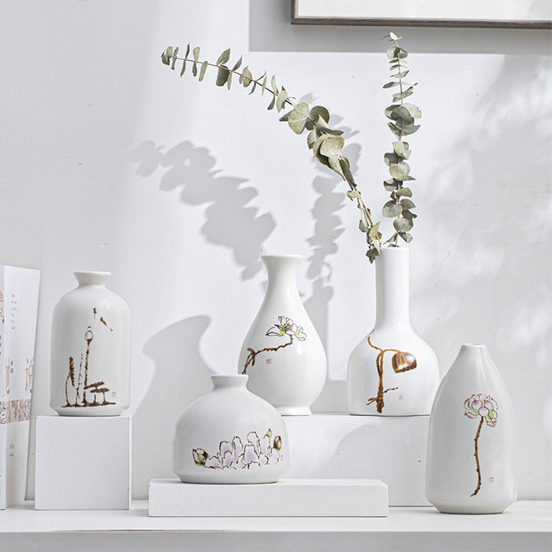 Ceramic Fragrance Bottle Creative Home Mini Ceramic Vase Decoration Hydroponic Flowers acacuss