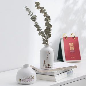 Ceramic Fragrance Bottle Creative Home Mini Ceramic Vase Decoration Hydroponic Flowers acacuss