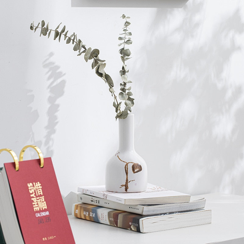 Ceramic Fragrance Bottle Creative Home Mini Ceramic Vase Decoration Hydroponic Flowers acacuss