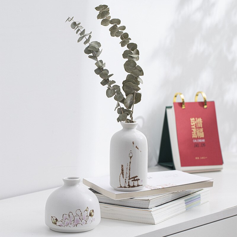 Ceramic Fragrance Bottle Creative Home Mini Ceramic Vase Decoration Hydroponic Flowers acacuss