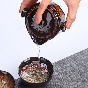 Ceramic Gaiwan Set kuai ke Camping Kung Fu Tea Set 1 Teapot 2 Cups Travel TeaPot Coffee Cup Water Mug Office Kettle Drinkware acacuss
