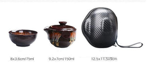 Ceramic Gaiwan Set kuai ke Camping Kung Fu Tea Set 1 Teapot 2 Cups Travel TeaPot Coffee Cup Water Mug Office Kettle Drinkware acacuss