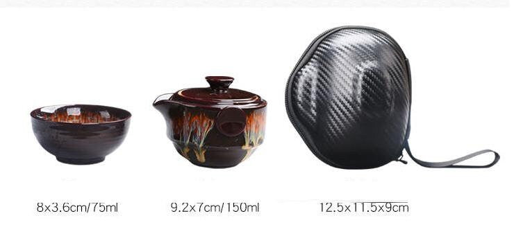 Ceramic Gaiwan Set kuai ke Camping Kung Fu Tea Set 1 Teapot 2 Cups Travel TeaPot Coffee Cup Water Mug Office Kettle Drinkware acacuss