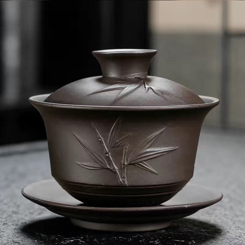 Ceramic Gaiwan jingdezhen Chinese Kungfu Teaset Three talents Tea Bowl Large Teacup Saucer Set Home tea maker Tea ceremony Gift acacuss