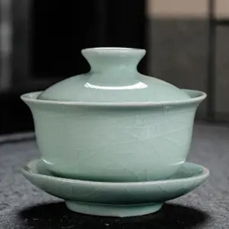 Ceramic Gaiwan jingdezhen Chinese Kungfu Teaset Three talents Tea Bowl Large Teacup Saucer Set Home tea maker Tea ceremony Gift acacuss