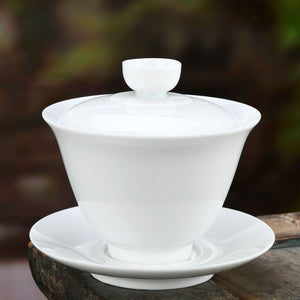 Ceramic Gaiwan jingdezhen Chinese Kungfu Teaset Three talents Tea Bowl Large Teacup Saucer Set Home tea maker Tea ceremony Gift acacuss