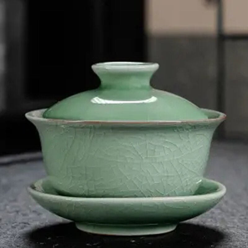 Ceramic Gaiwan jingdezhen Chinese Kungfu Teaset Three talents Tea Bowl Large Teacup Saucer Set Home tea maker Tea ceremony Gift acacuss