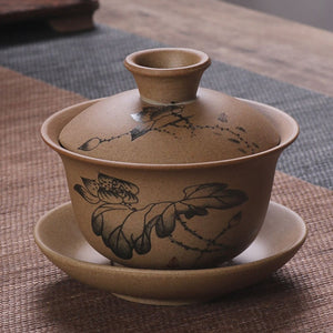 Ceramic Gaiwan jingdezhen Chinese Kungfu Teaset Three talents Tea Bowl Large Teacup Saucer Set Home tea maker Tea ceremony Gift acacuss