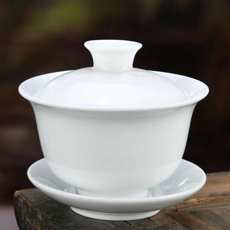 Ceramic Gaiwan jingdezhen Chinese Kungfu Teaset Three talents Tea Bowl Large Teacup Saucer Set Home tea maker Tea ceremony Gift acacuss