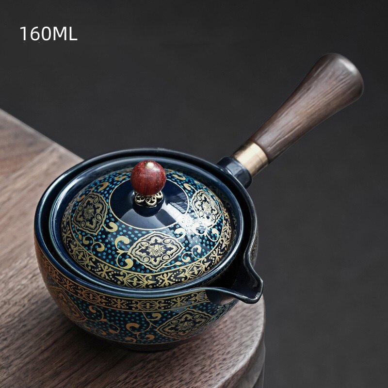 Ceramic Glass Teapot Chinese Gongfu Tea Pot 360 Rotation Tea Maker  Automatic Single Pot   Teapot For Tea acacuss