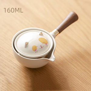 Ceramic Glass Teapot Chinese Gongfu Tea Pot 360 Rotation Tea Maker  Automatic Single Pot   Teapot For Tea acacuss