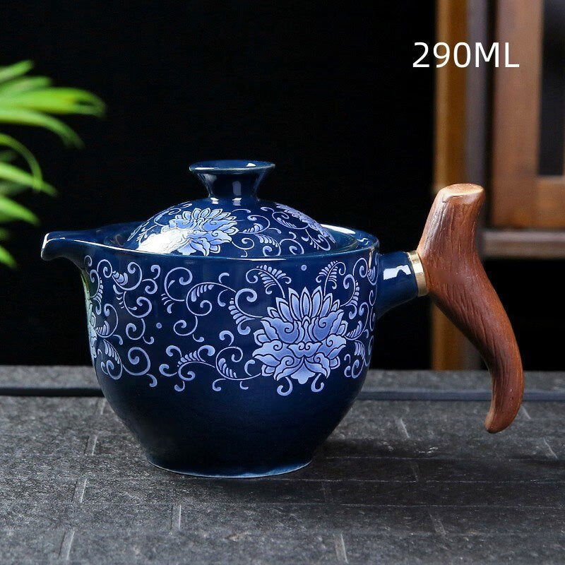 Ceramic Glass Teapot Chinese Gongfu Tea Pot 360 Rotation Tea Maker  Automatic Single Pot   Teapot For Tea acacuss