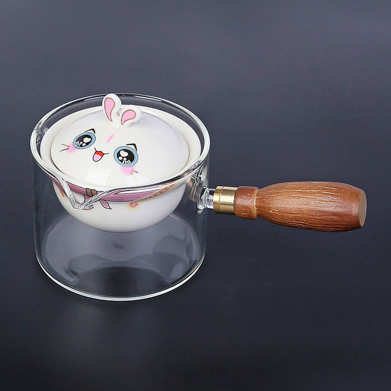 Ceramic Glass Teapot Chinese Gongfu Tea Pot 360 Rotation Tea Maker  Automatic Single Pot   Teapot For Tea acacuss