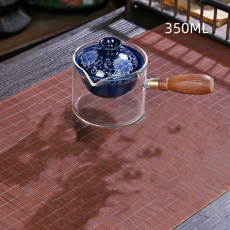 Ceramic Glass Teapot Chinese Gongfu Tea Pot 360 Rotation Tea Maker  Automatic Single Pot   Teapot For Tea acacuss